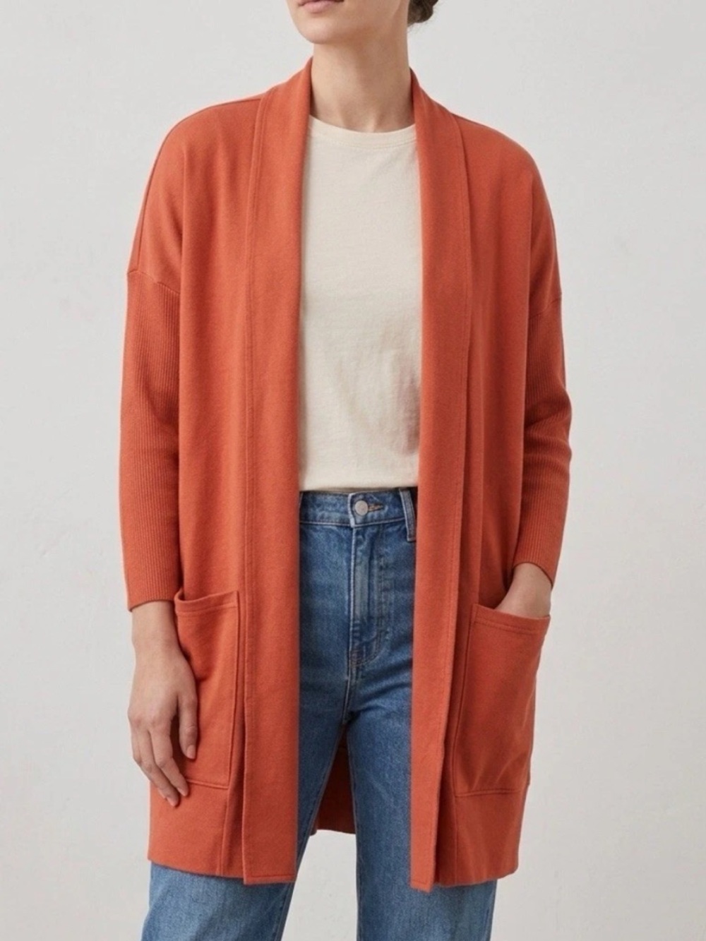 Pact Airplane Wrap Open Cardigan XS/S oversized 100% Organic Cotton Minimalist